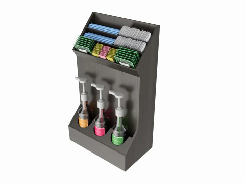 Kaffeebar-Organizerhalter f&uuml;r Zuckersirup, Tee 3D Modell