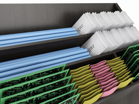Coffee bar organizer holder for sugar syrups tea 3D 模型
