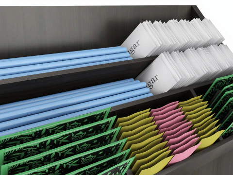 Kaffeebar-Organizerhalter f&uuml;r Zuckersirup, Tee 3D Modell