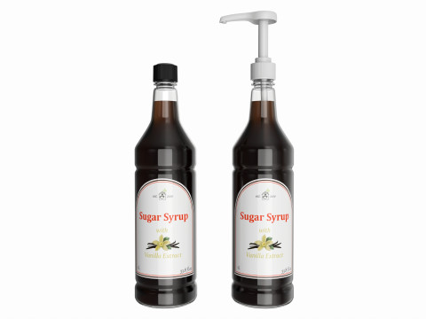 Coffee flavor syrup bottle with pump Modelo 3D