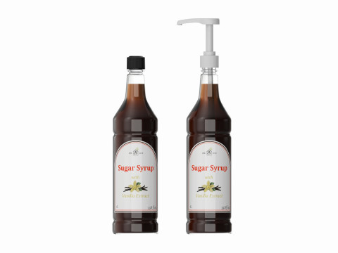 Coffee flavor syrup bottle with pump 3D Model