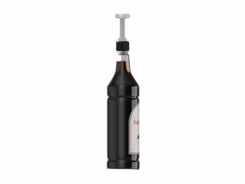 Coffee flavor syrup bottle with pump 3D Model