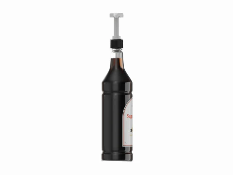 Coffee flavor syrup bottle with pump 3D Model