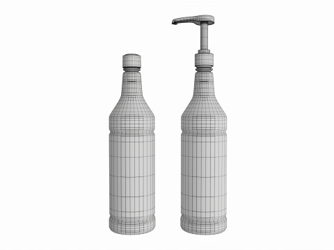 Coffee flavor syrup bottle with pump 3D Model