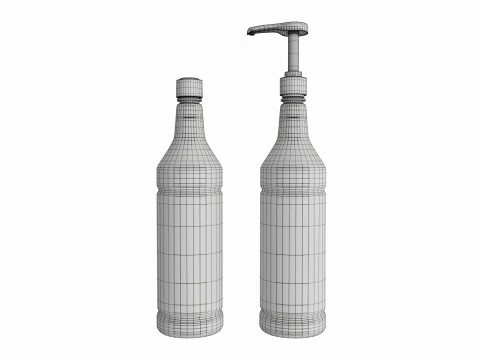 Coffee flavor syrup bottle with pump 3D Model