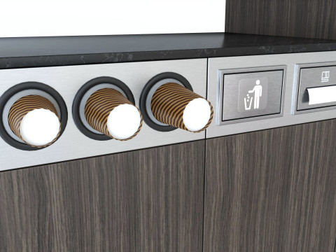 Coffee station bar cabinet commercial industrial 3D 모델