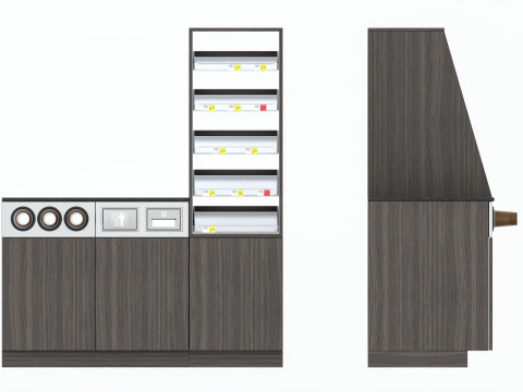 Coffee station bar cabinet commercial industrial 3D 모델