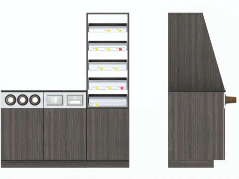 Szafka kawowa barowa komercyjna przemysłowa Model 3D