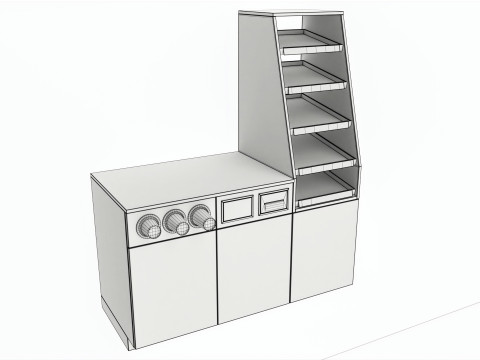 Coffee station bar cabinet commercial industrial 3D 모델
