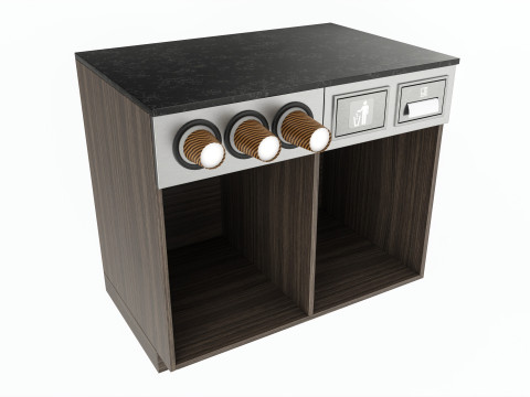 Coffee station bar cabinet furniture commercial industrial 01 3Dモデル