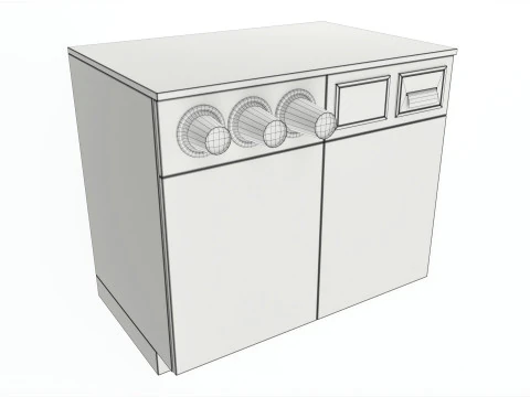 Coffee station bar cabinet furniture commercial industrial 01 3D Model