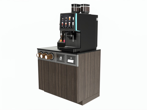 Coffee station bar cabinet furniture commercial industrial 02 3D मॉडल