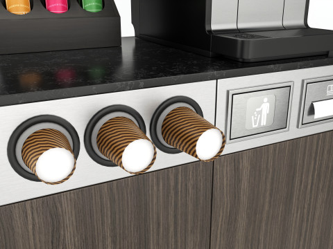 Coffee station bar cabinet furniture commercial industrial 02 3D मॉडल