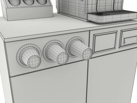 Szafka kawowa, barowa, komercyjna, przemysłowa 02 Model 3D