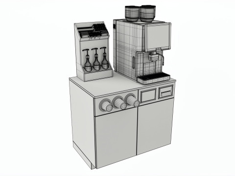 Coffee station bar cabinet furniture commercial industrial 02 3D मॉडल