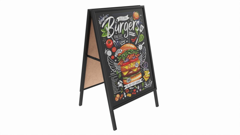 Dual Pavement Sign Poster 3D Модель .c4d .max .obj .3ds .fbx .stl .blend 