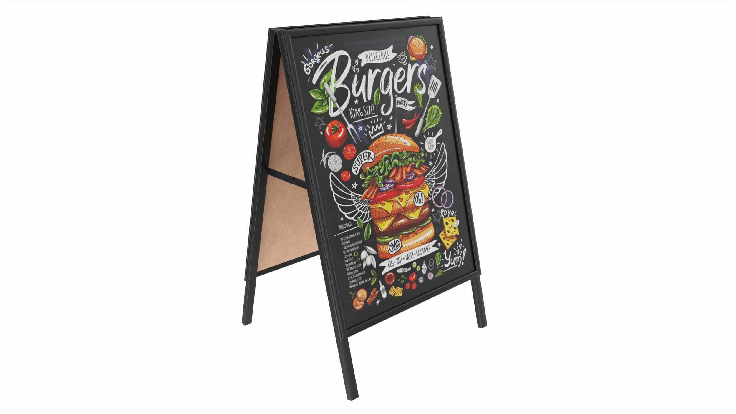 Dual Pavement Sign Poster 3D Model .c4d .max .obj .3ds .fbx .stl .blend 