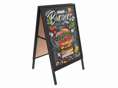 Dual Pavement Sign Poster 3D Model