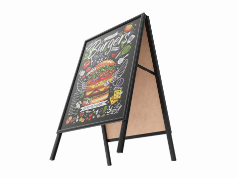 Dual Pavement Sign Poster 3D Модель