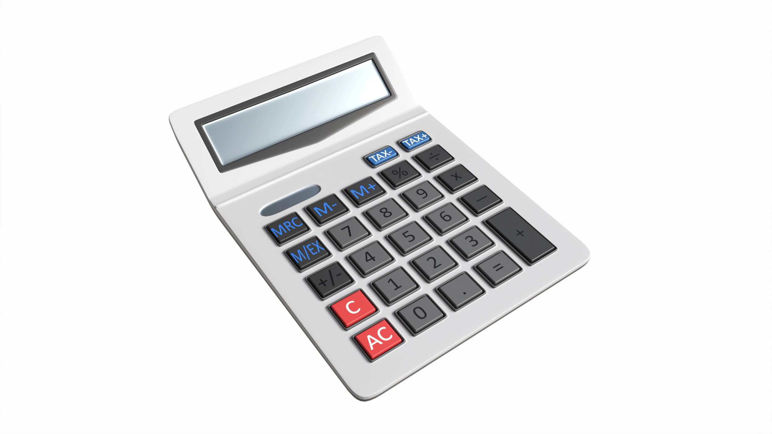 Dual power office calculator 3D Model .c4d .max .obj .3ds .fbx .stl .blend
