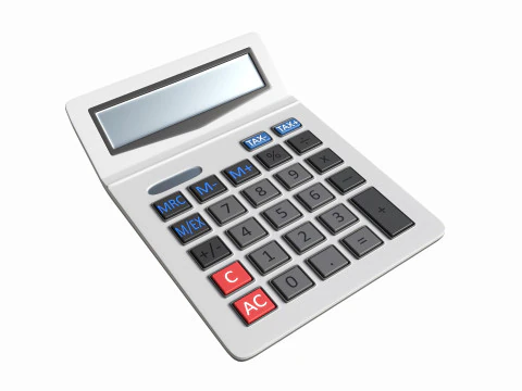 Calcolatrice da ufficio a doppia alimentazione Modello 3D