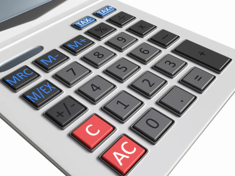 Dual power office calculator 3D Model