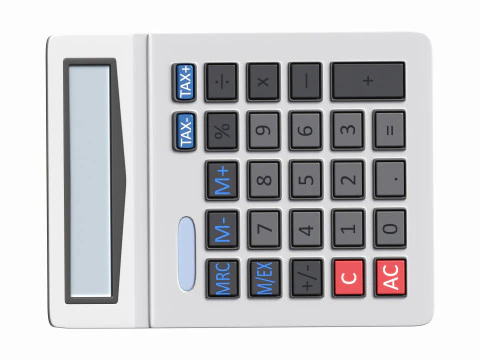 Dual power office calculator 3D Model