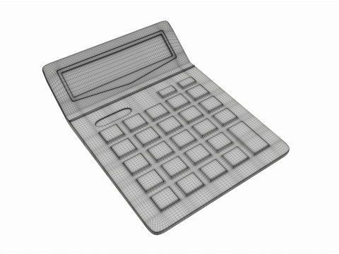 Dual power office calculator Modello 3D