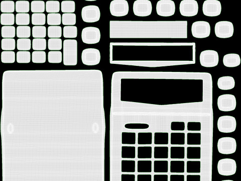 Dual power office calculator Modello 3D