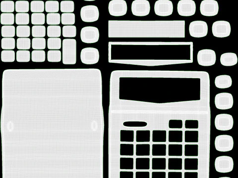 Dual power office calculator 3D Model