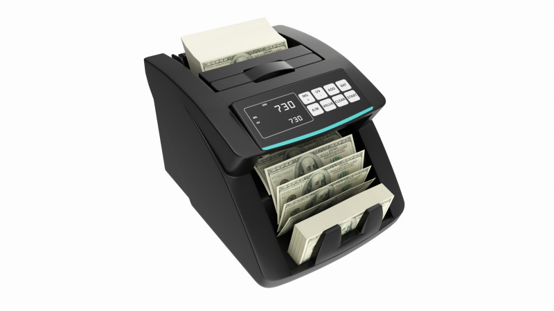 Electronic money counting machine Modello 3D .c4d .max .obj .3ds .fbx .stl .blend 