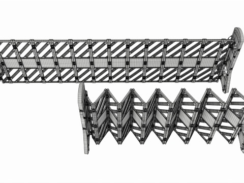 Expandable Safety Barrier Set Modello 3D