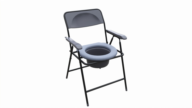 Folding Frame Commode Chair with Pot 3D Модель .c4d .max .obj .3ds .fbx .stl .blend 