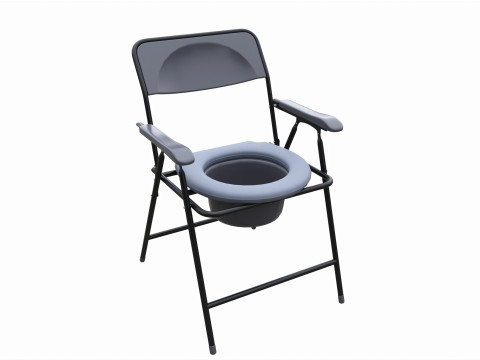 Folding Frame Commode Chair with Pot Modello 3D