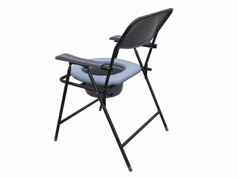 Cadeira c&ocirc;moda com estrutura dobr&aacute;vel e panela Modelo 3D