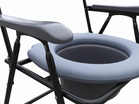 Cadeira c&ocirc;moda com estrutura dobr&aacute;vel e panela Modelo 3D