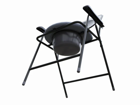 Cadeira c&ocirc;moda com estrutura dobr&aacute;vel e panela Modelo 3D