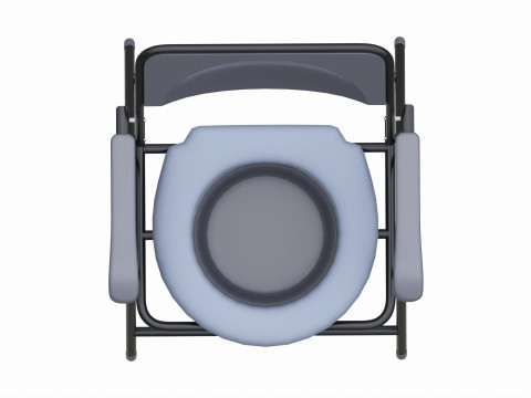 Folding Frame Commode Chair with Pot 3D Модель