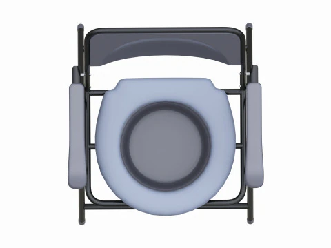 Cadeira c&ocirc;moda com estrutura dobr&aacute;vel e panela Modelo 3D