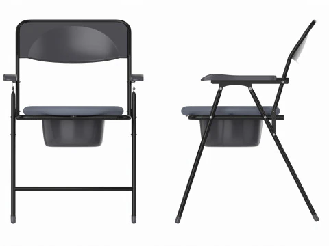 Cadeira c&ocirc;moda com estrutura dobr&aacute;vel e panela Modelo 3D