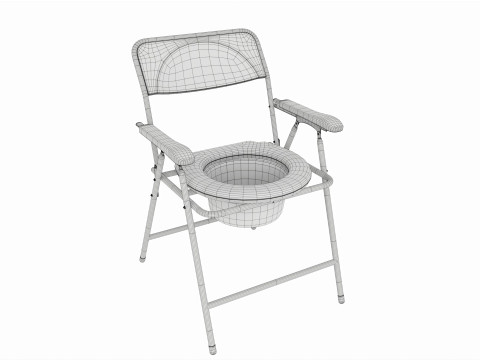 Folding Frame Commode Chair with Pot 3D Модель