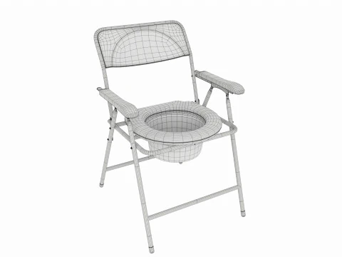 Cadeira c&ocirc;moda com estrutura dobr&aacute;vel e panela Modelo 3D