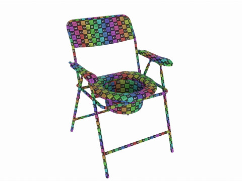Folding Frame Commode Chair with Pot 3D Модель