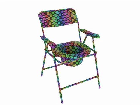 Cadeira c&ocirc;moda com estrutura dobr&aacute;vel e panela Modelo 3D