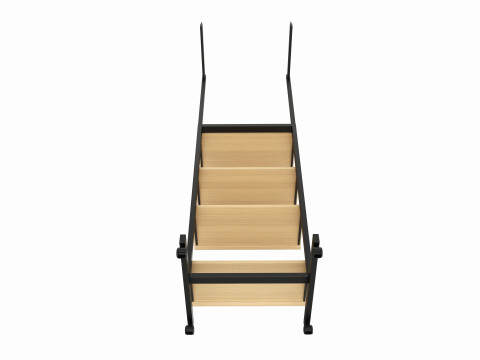 Four Shelf Rolling 2-Way Merchandise Rack 3D Model