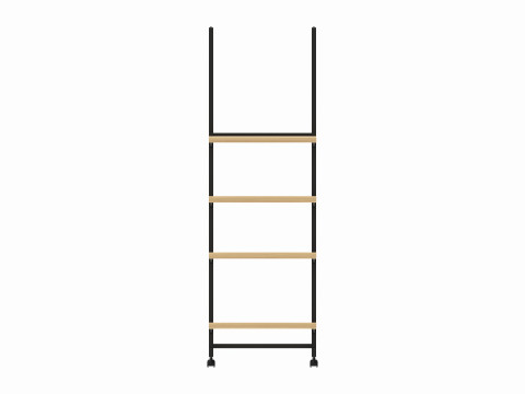 Four Shelf Rolling 2-Way Merchandise Rack 3D Model