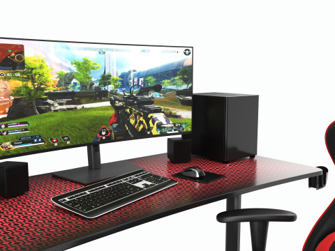 Gaming Computer Desk Composition Modelo 3D