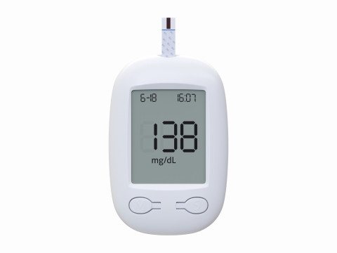 Glucometer with strip blood 3D Model