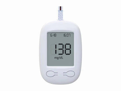 Glucometer with strip blood 3D Model