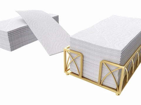 Tovaglioli di carta a mano con supporto Modello 3D